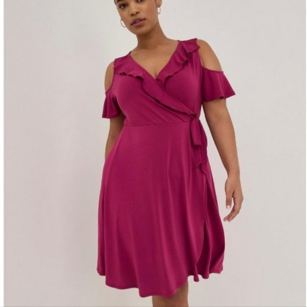 Pink Cold Shoulder Dress